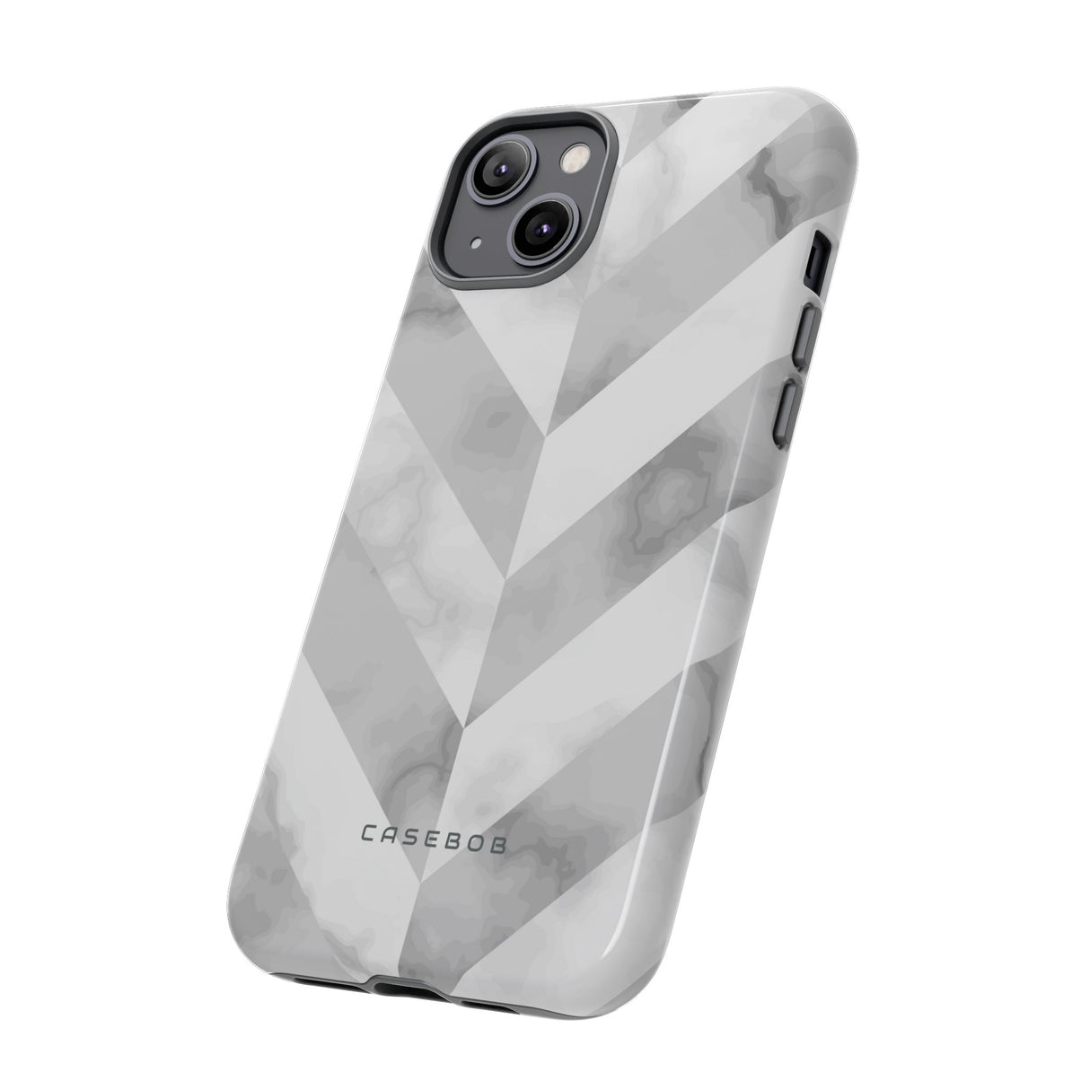 White Herringbone - Protective Phone Case