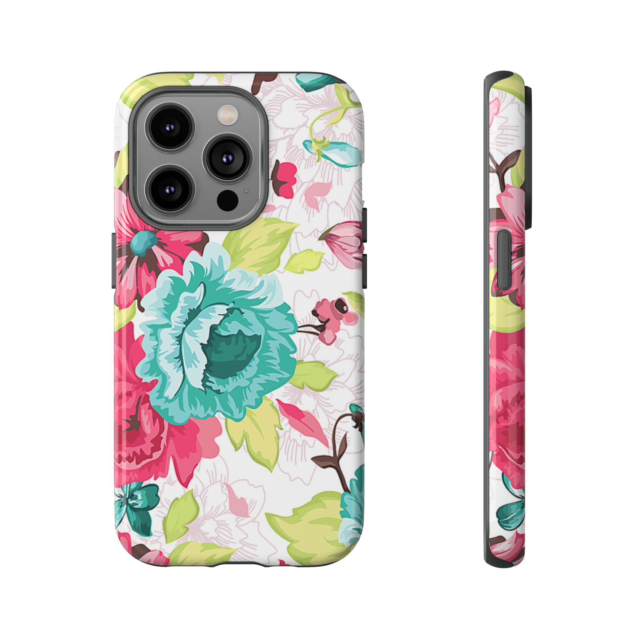 Vintage Flowers Pattern iPhone case - Protective Phone Case