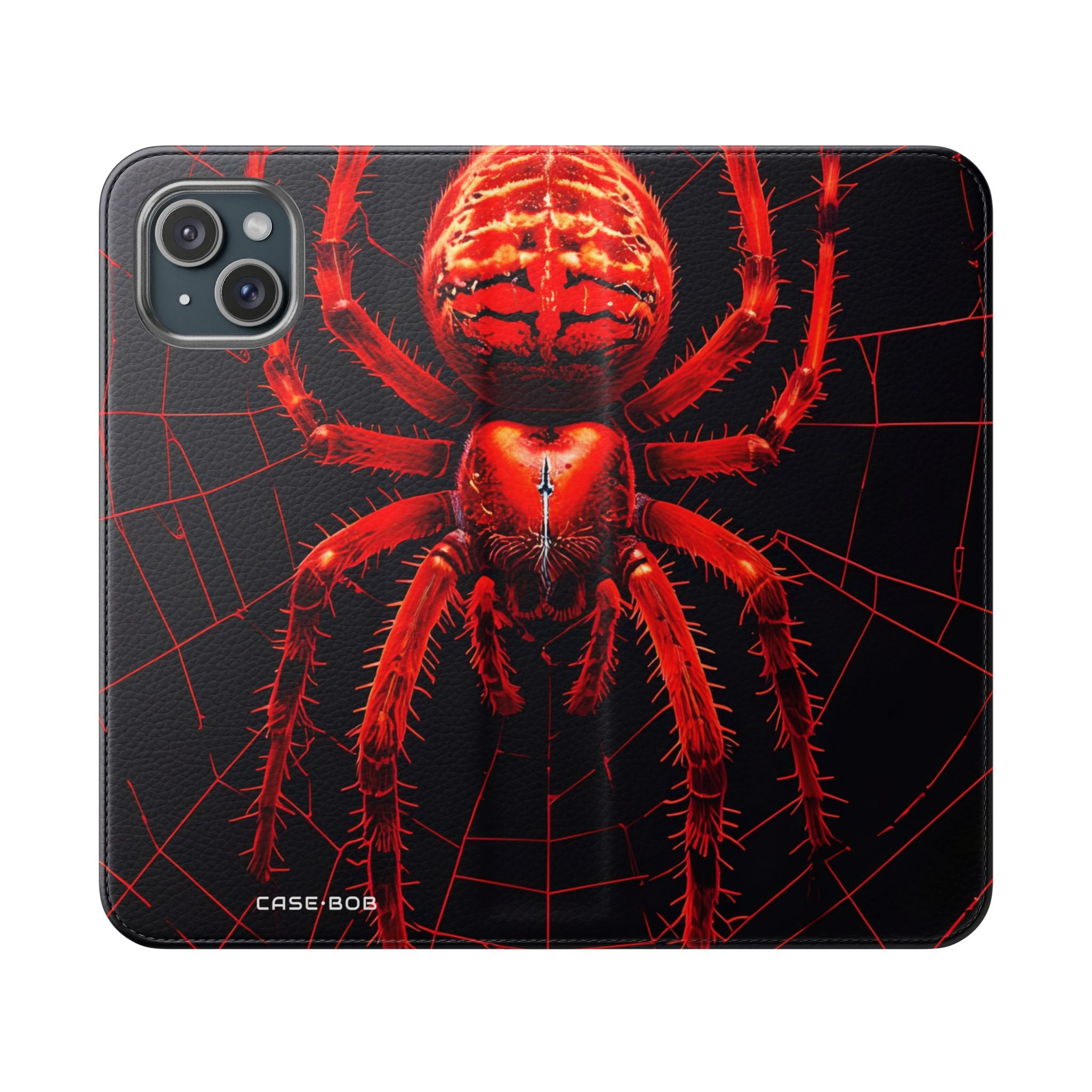 Crimson Spiderweb - iPhone 15 Plus Case - Wallet