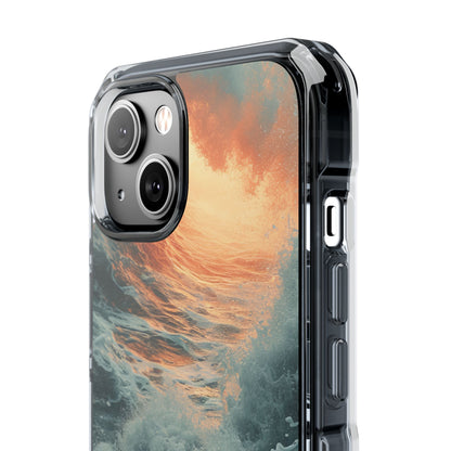 Fiery Wave Power - Clear Impact iPhone 14 Phone Case