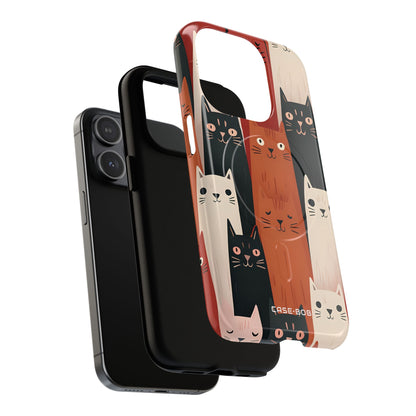 Elongated Cats Black iPhone 15 Pro Case - Tough+