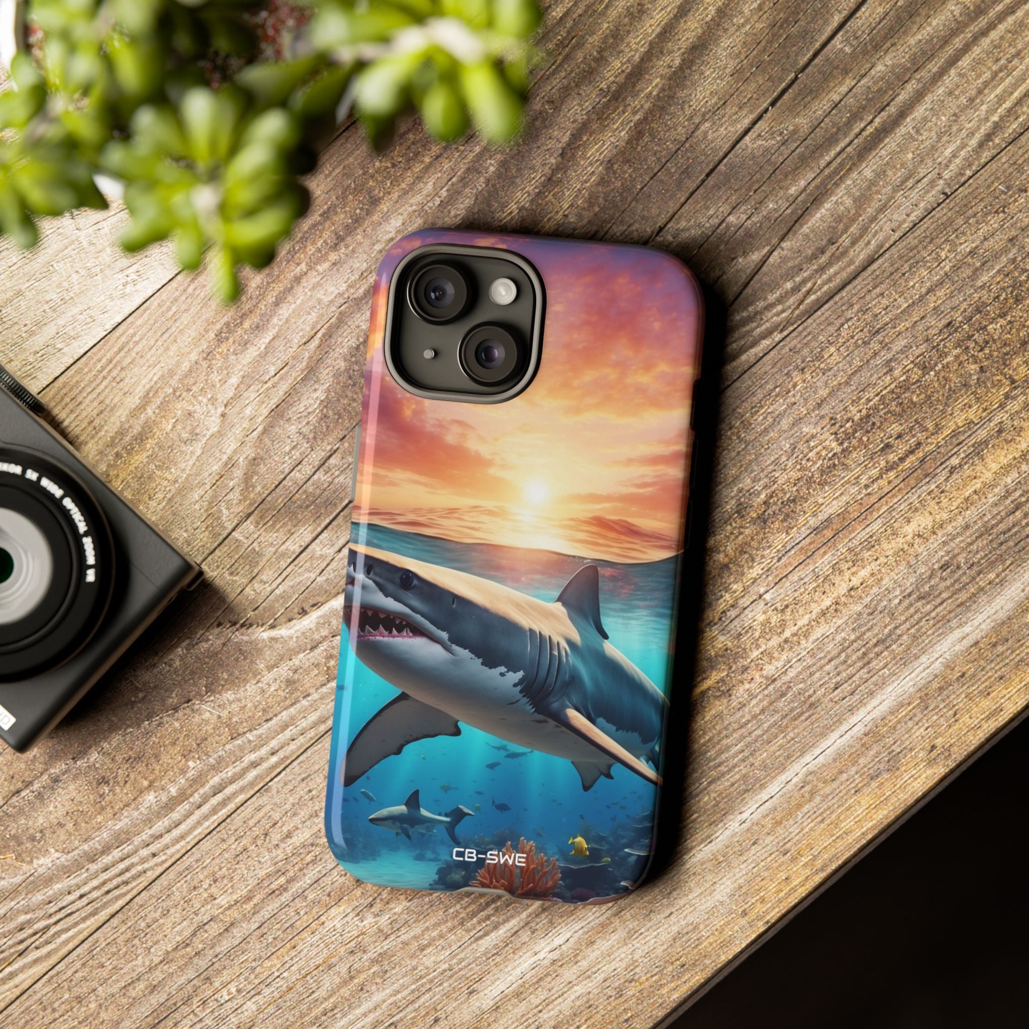 Shark Swims Through - iPhone Case