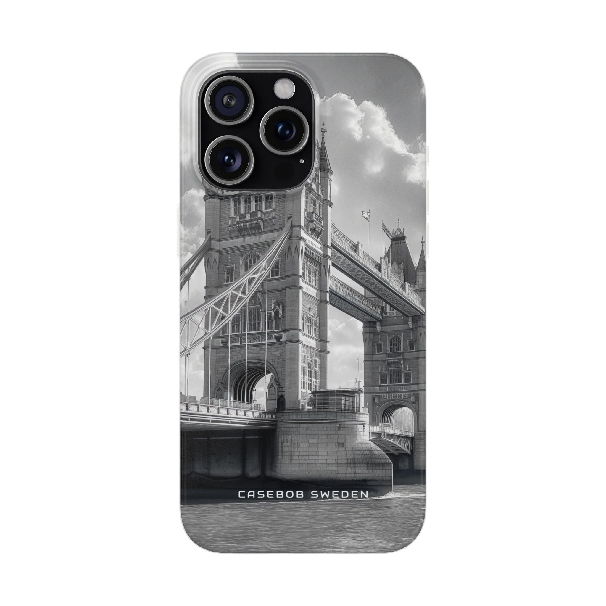 Tower Bridge Monochrome Architecture Study iPhone 15 - Flexi Phone Case