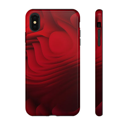 Red Center Waves - Protective Phone Case