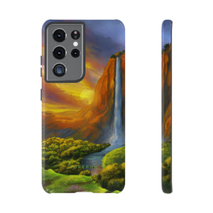 Fantasy Landscape with Waterfall - Protective Phone Case