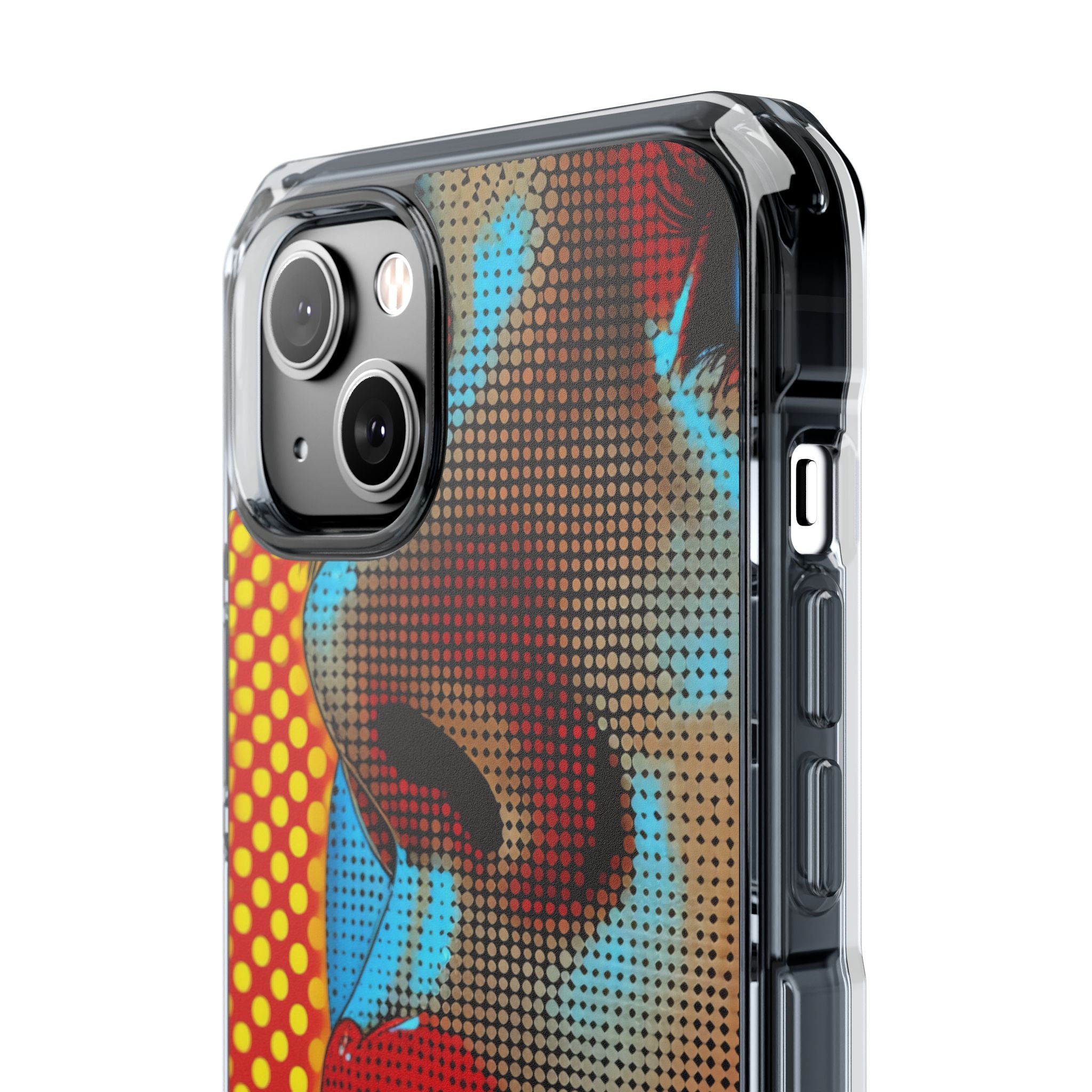 Yellow Red Pop Art Portrait - Clear Impact iPhone 14 Phone Case