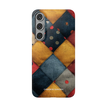 Blue Red Patchwork - Slim Samsung S24 Phone Case