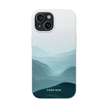 Teal Mist Mountains iPhone 15 Case - Soft