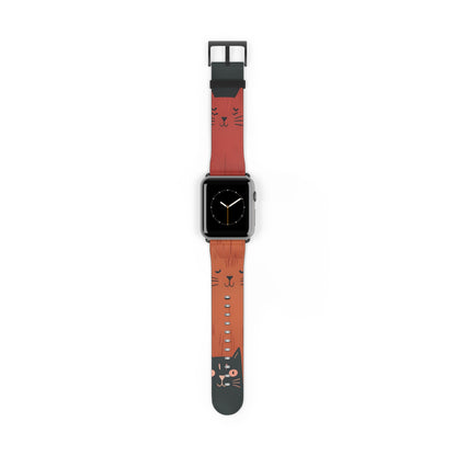 Cat Columns Orange - Watch Band
