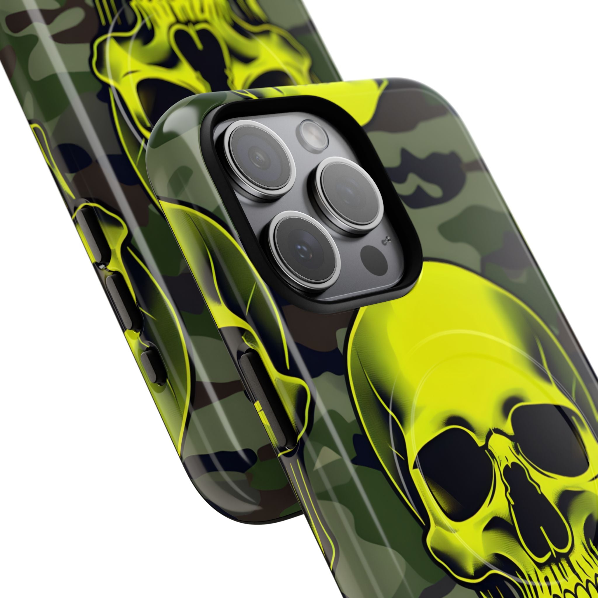 Neon Skull Camo iPhone 15 Pro Max Case - Tough+