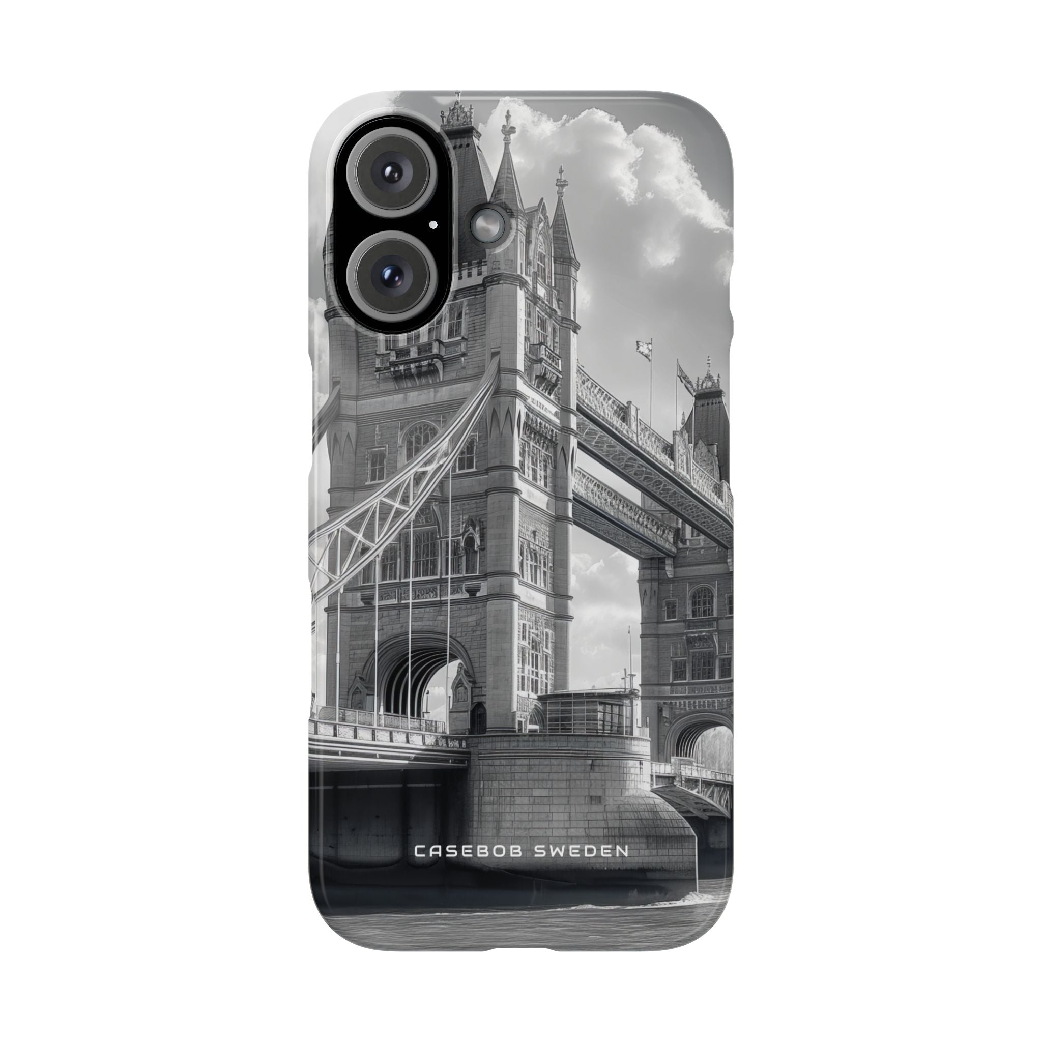 Tower Bridge Monochrome Architecture Study iPhone 16 - Slim Phone Case