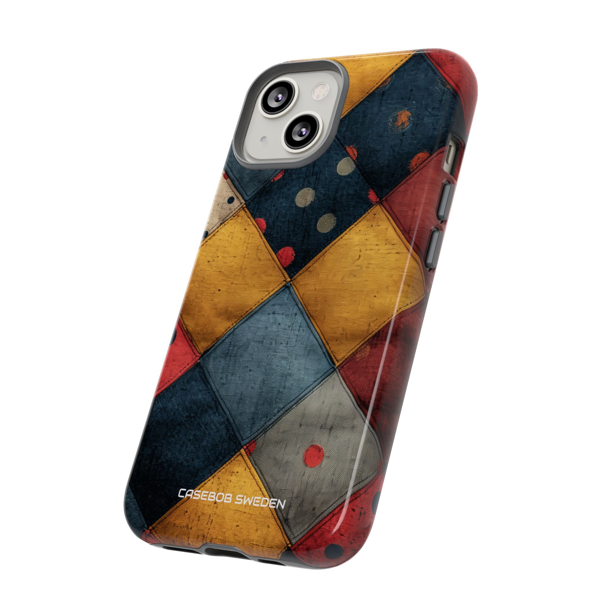 Blue Red Patchwork - Tough iPhone 14 Phone Case