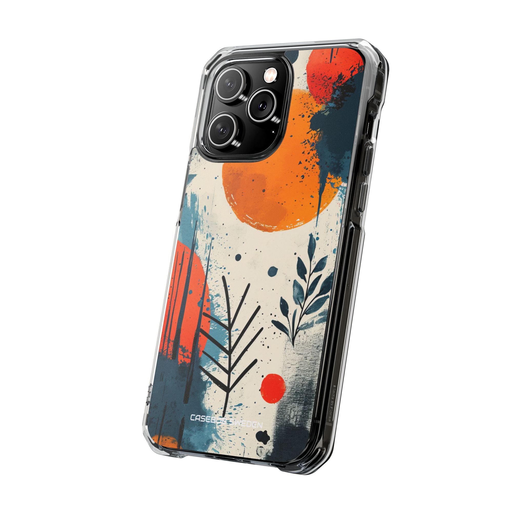 Orange Blue Splash - Clear Impact iPhone 14 Phone Case