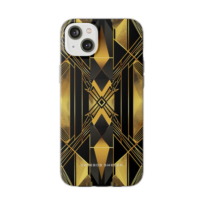 Golden Geometric Elegance iPhone 14 - Flexi Phone Case