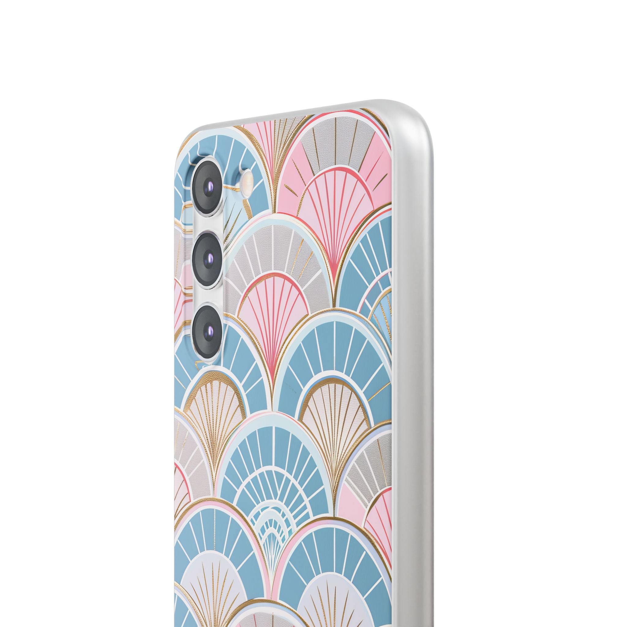 Art Deco Pastel Fan Pattern - Flexi Samsung S23 Phone Case