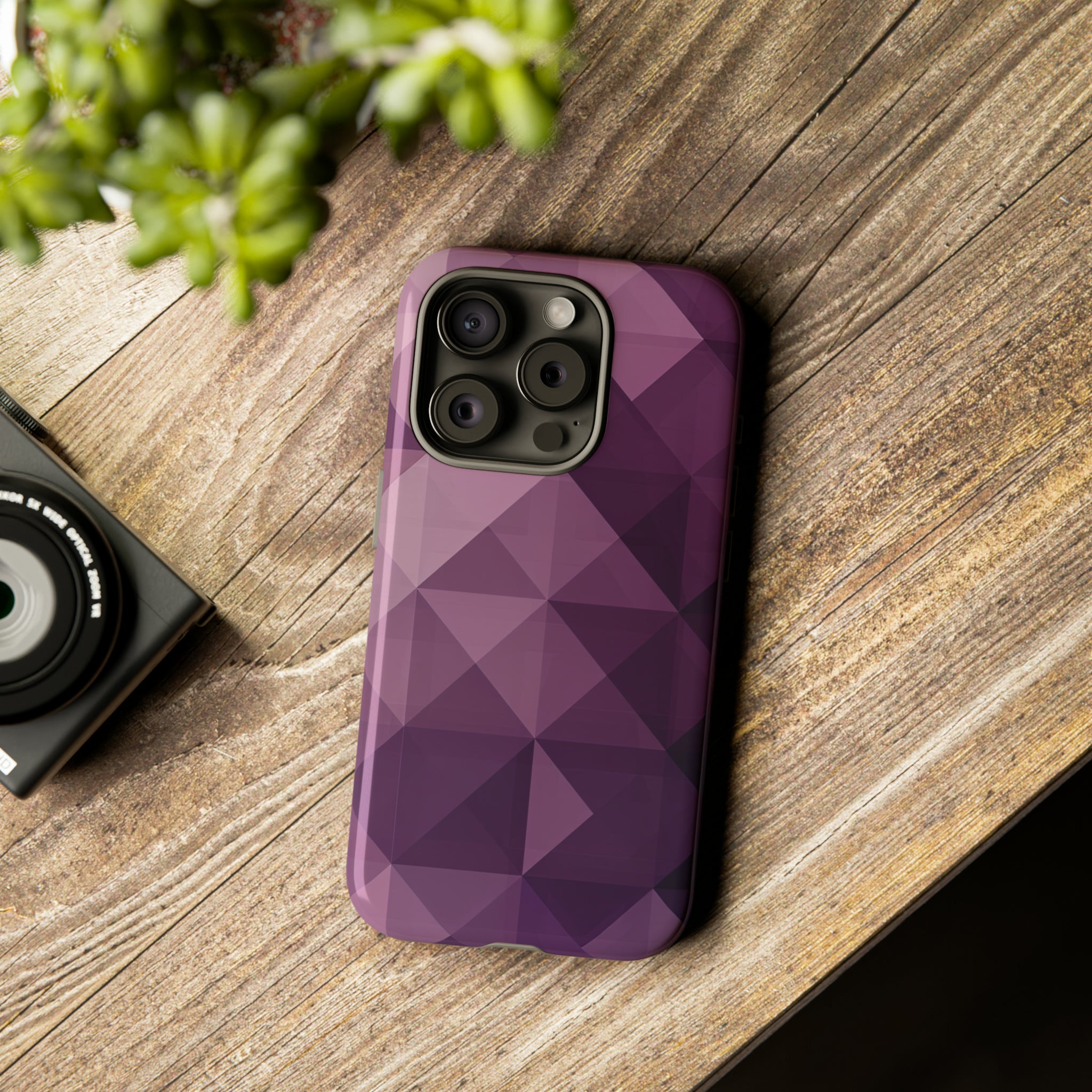 Purple Fade Squares - Protective Phone Case