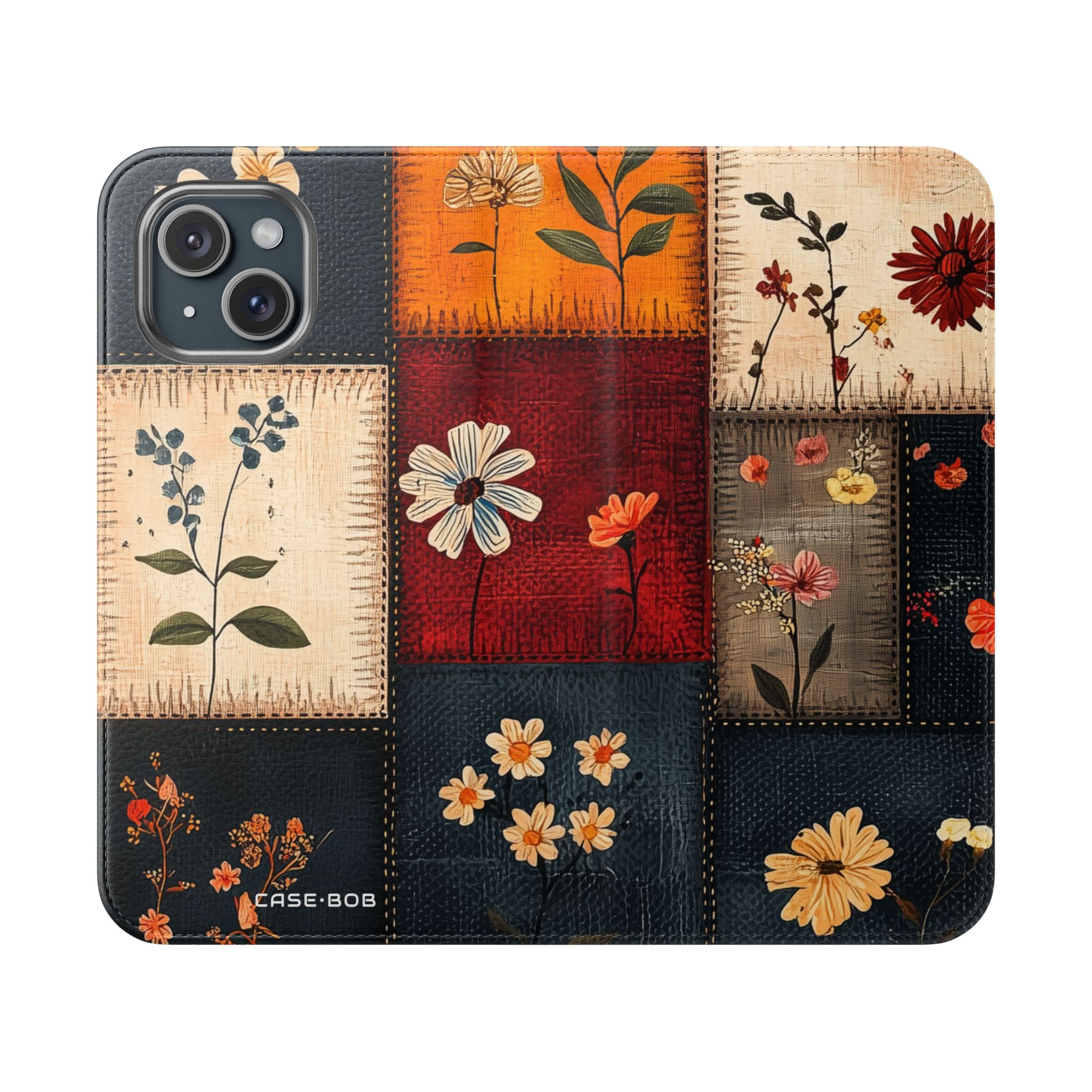 Patchwork Blooms - iPhone 15 Case - Wallet