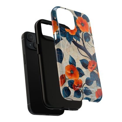 Orange Blossoms Mosaic Harmony iPhone 15  Tough+ Phone Case