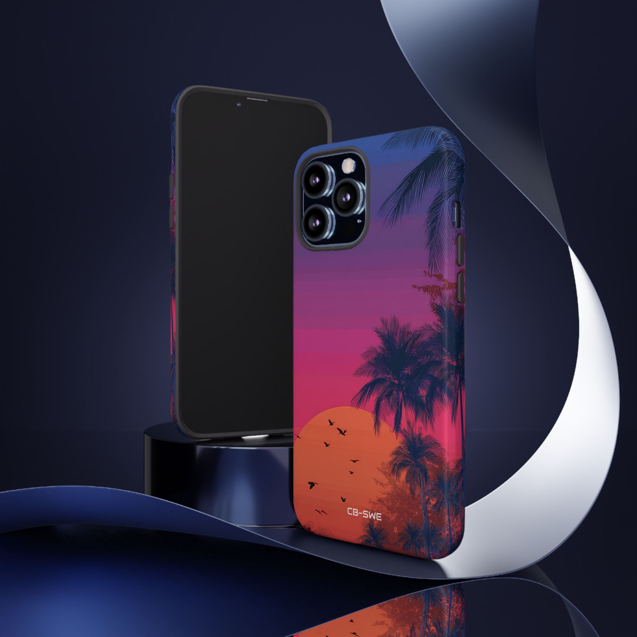 Tropical Sunset Silhouettes - iPhone Case
