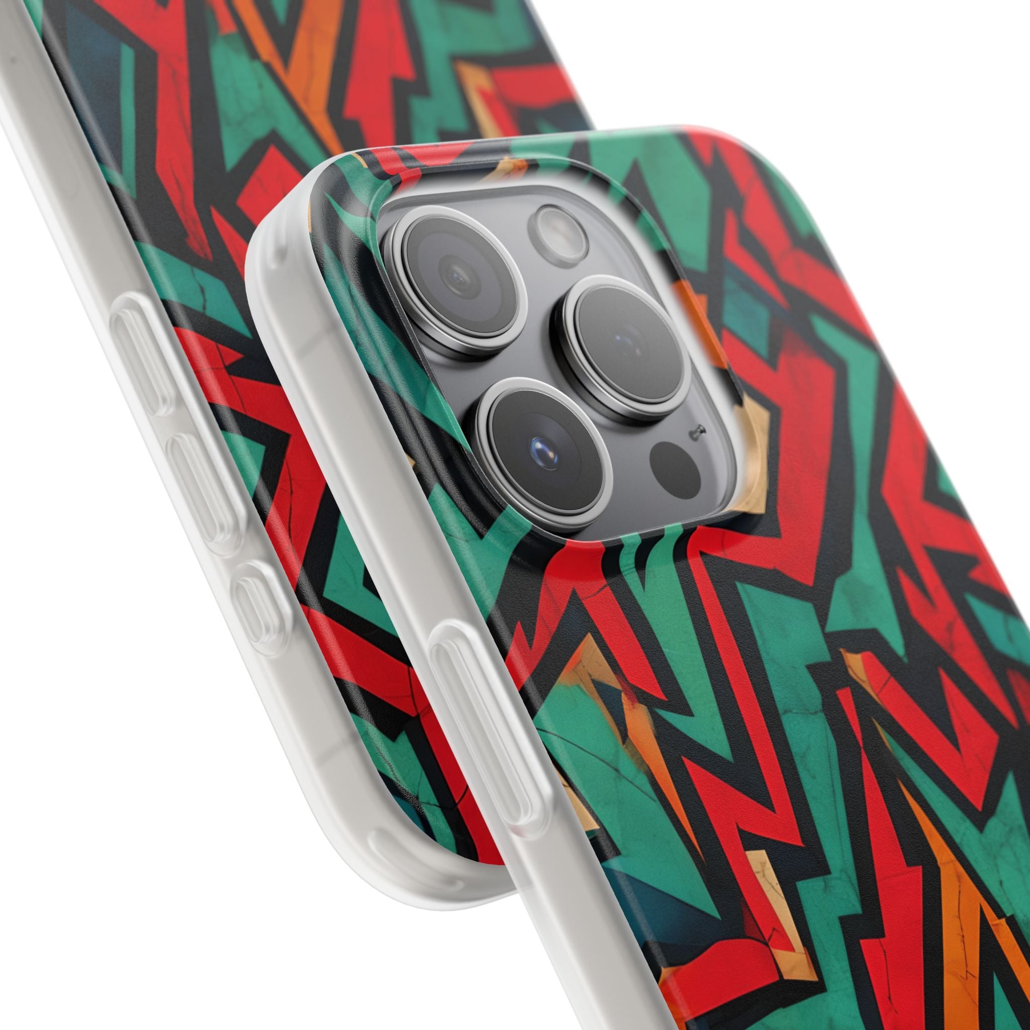 Crimson Zigzag iPhone 15 Pro Case - Soft