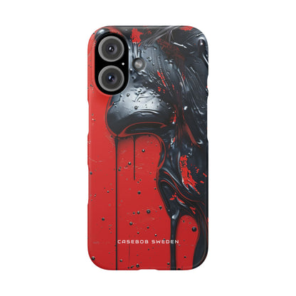 Textured Crimson Bloom iPhone 16 - Slim Phone Case