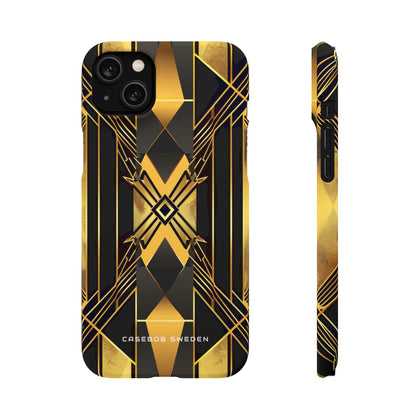 Golden Geometric Elegance iPhone 14 - Slim Phone Case