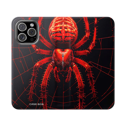 Crimson Spiderweb - iPhone 16 Max Case - Wallet