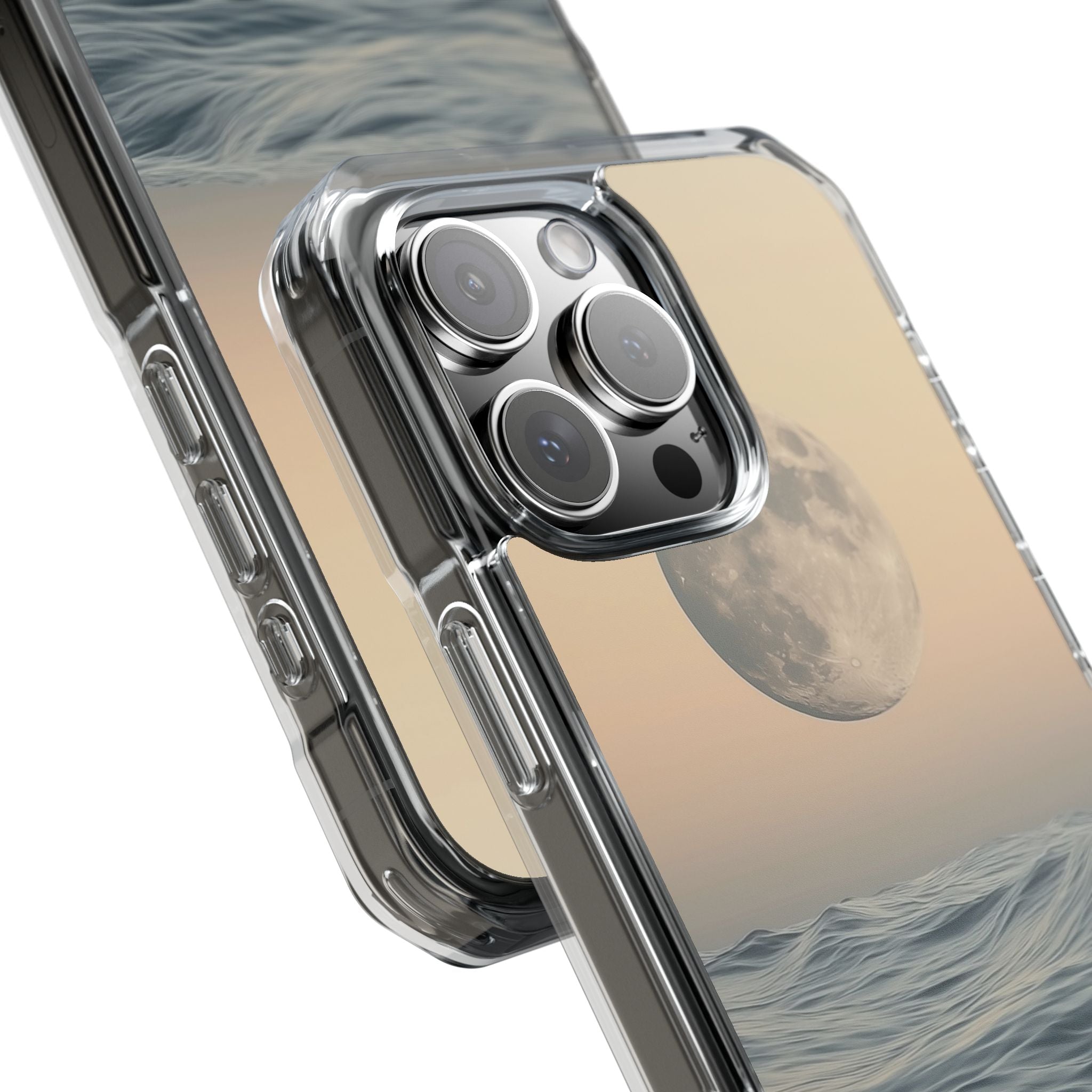 Moon Illuminates Waves iPhone Case - Impact