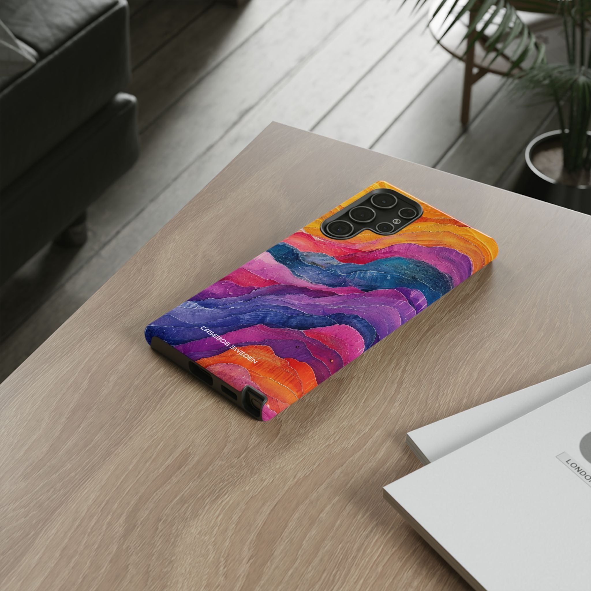 Vibrant Abstract Waves - Tough Samsung S22 Phone Case