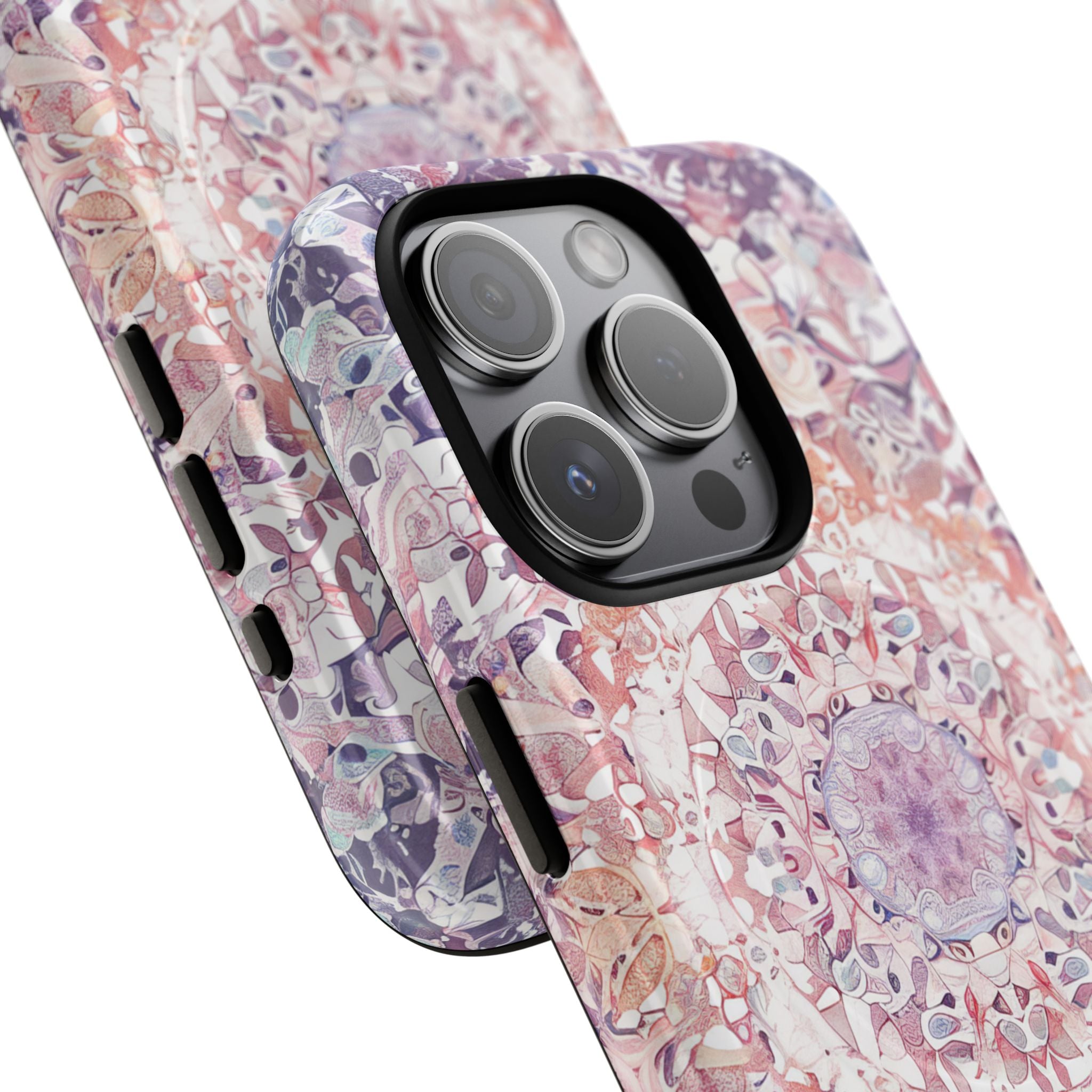 Purple Pink Mandala - Tough + MagSafe® iPhone 15 Phone Case