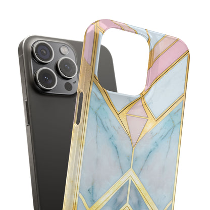 Gold Pink Art Deco - Slim iPhone 15 Phone Case