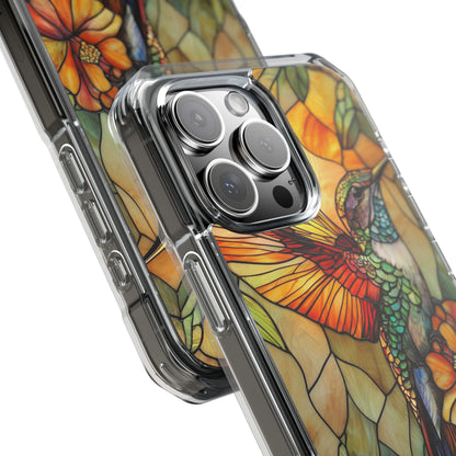 Hummingbird Dances Among Flowers iPhone Case - Impact