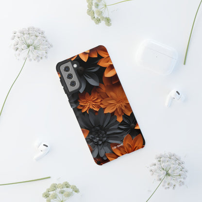 Graphical Orange Florals - Samsung Case