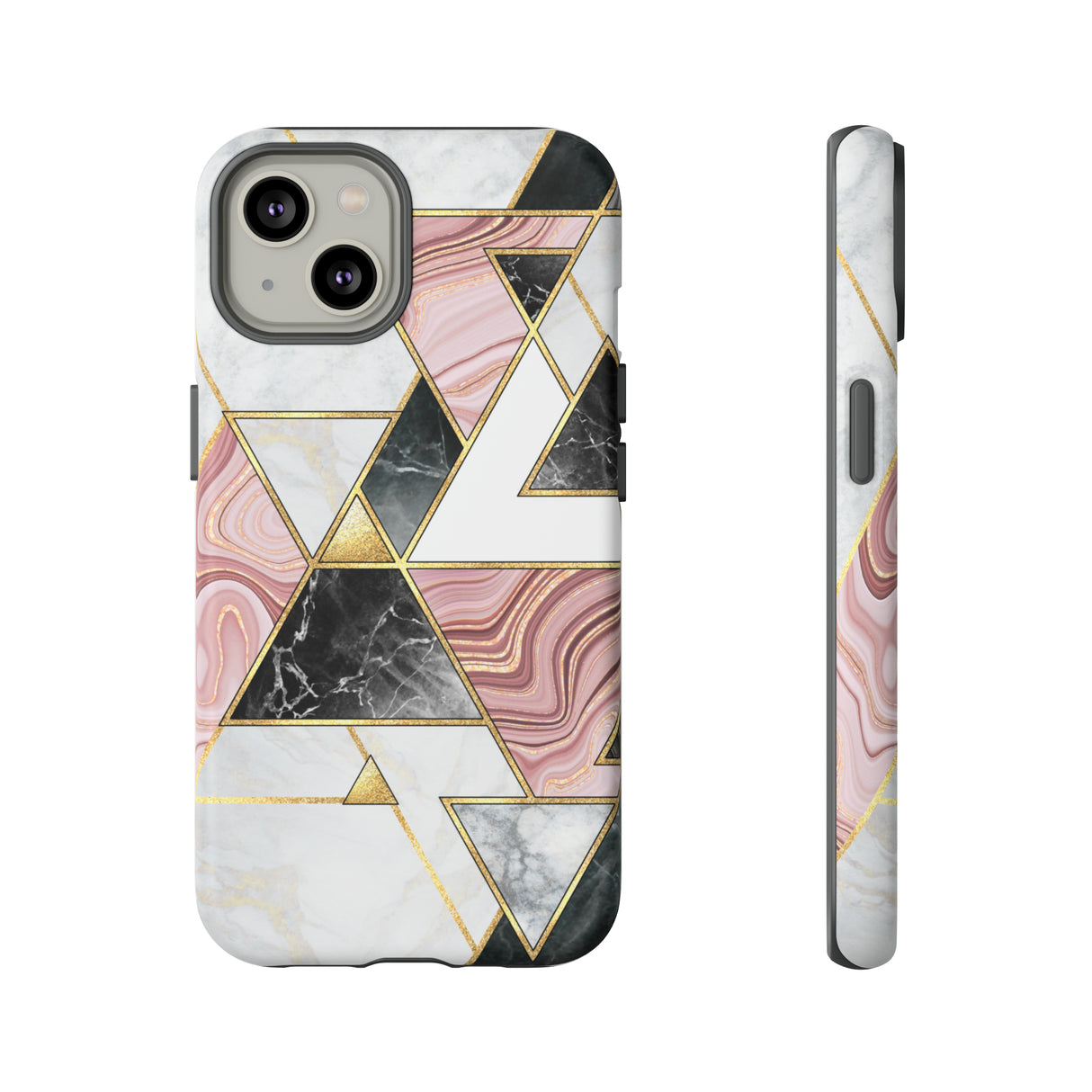 White Pink Mosaic - Protective Phone Case