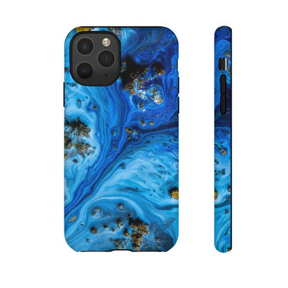 Blue Ice Melt Ink Art iPhone Case (Protective) iPhone 11 Pro Matte Phone Case