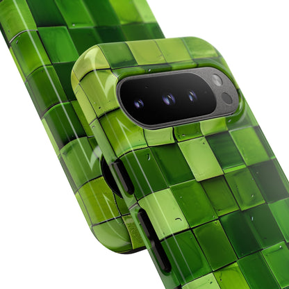 Green Cube Gradient Harmony Google Pixel 9 - Tough Phone Case