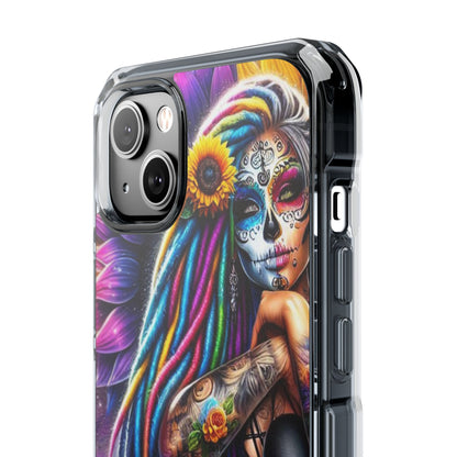 Sunflower Skull Glow iPhone 14 Plus Case - Impact