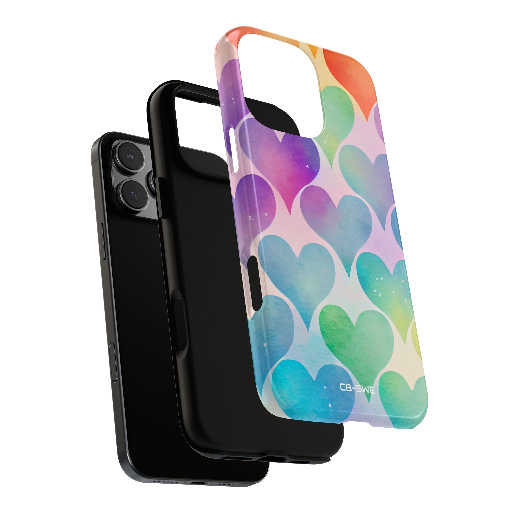 Watercolor Heart Symphony - iPhone Case