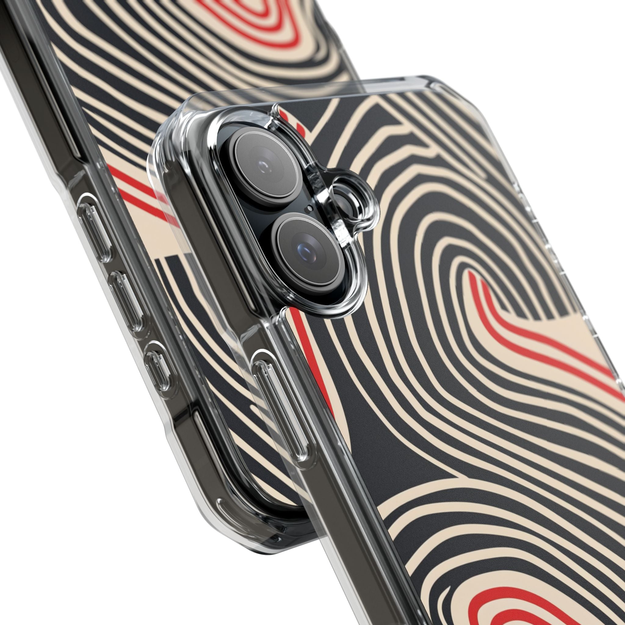 Wavy Red Flow iPhone 16 - Impact Clear+