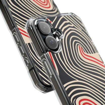 Wavy Red Flow iPhone 16 - Impact Clear+