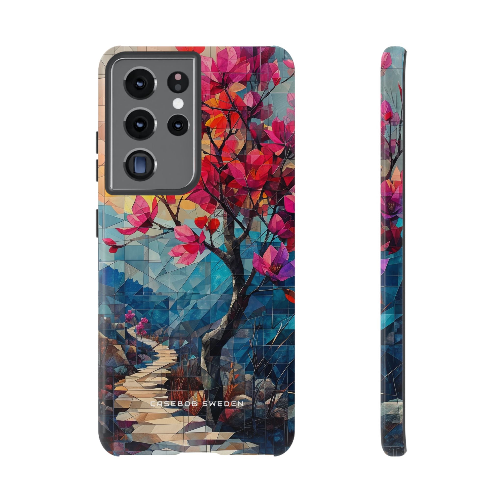 Vibrant Geometric Tree Landscape  Samsung S21 - Tough Phone Case