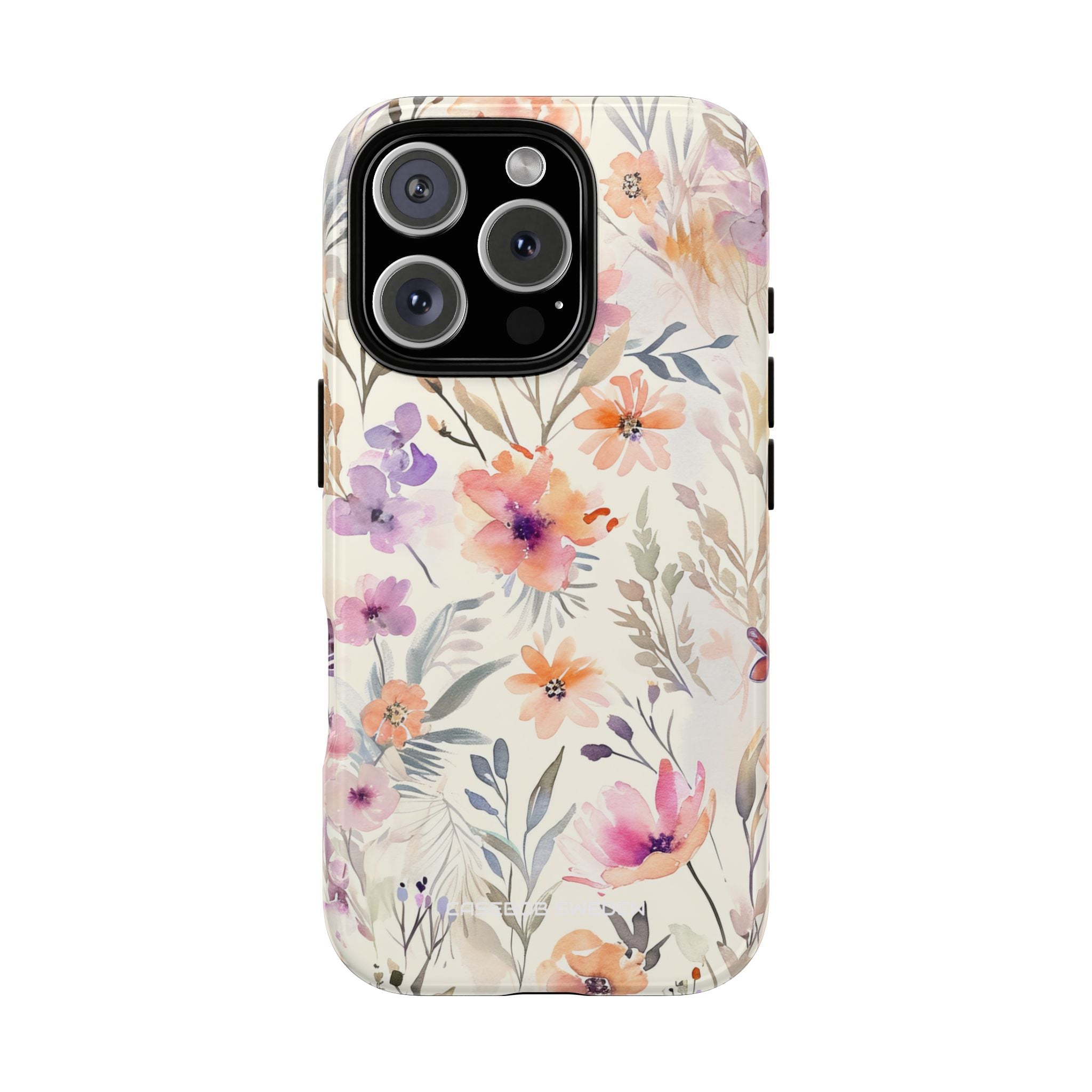 Soft Pink Floral Watercolor Design - Tough iPhone 16 Phone Case