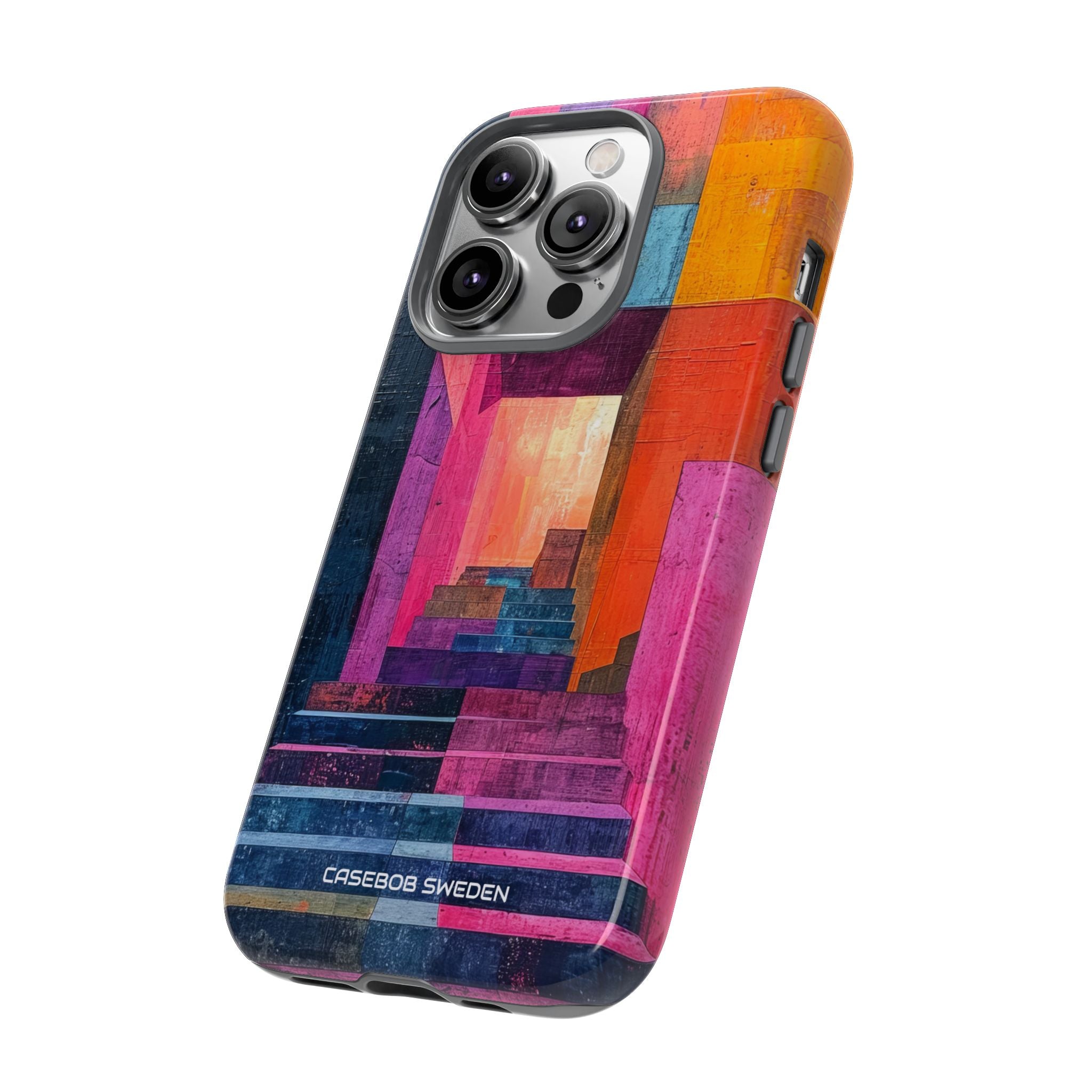 Pink Orange Geometry - Tough iPhone 14 Phone Case