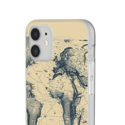 Vintage World Map | Flexible Phone Case for iPhone