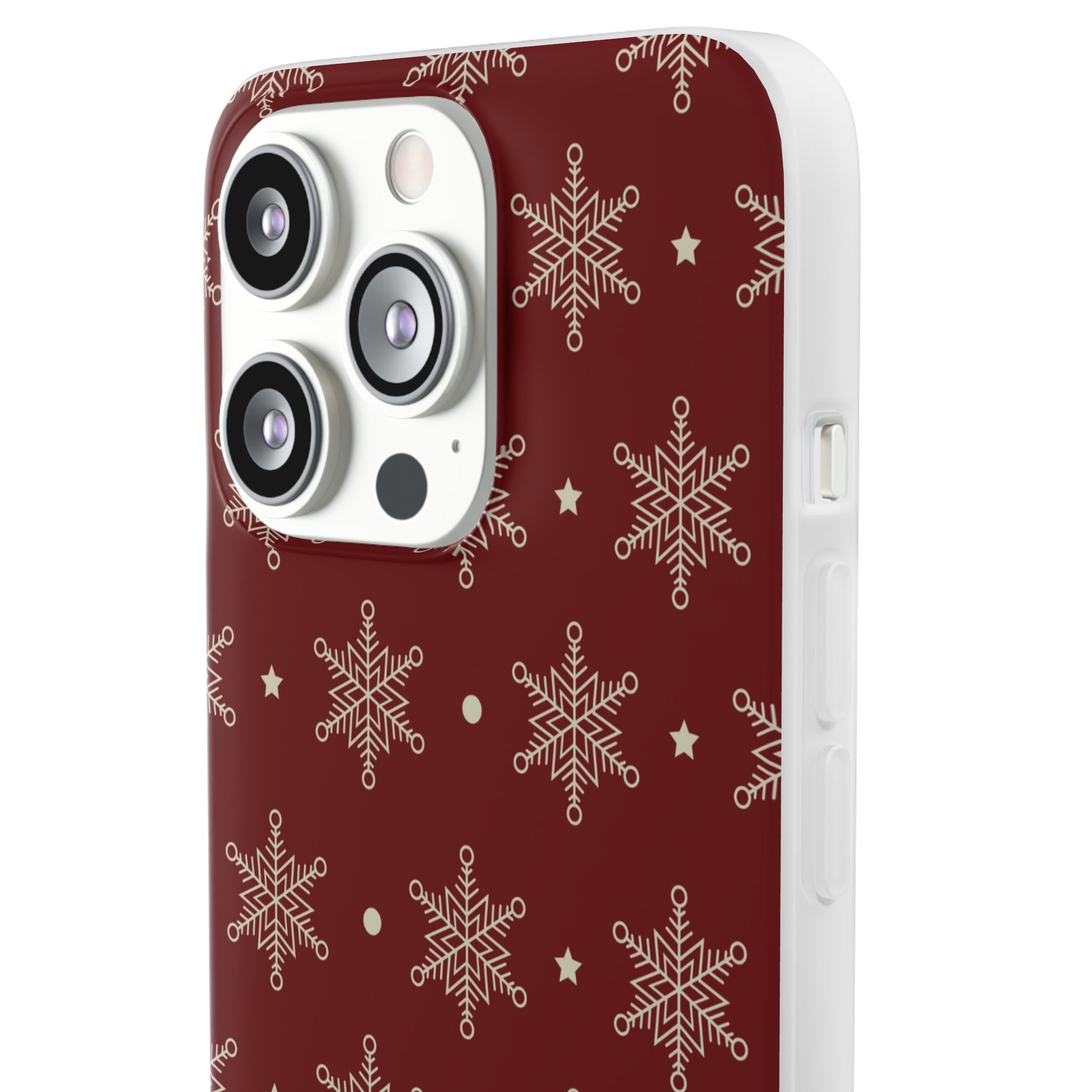 Cream Snowflake Crimson iPhone 13 Pro - Soft