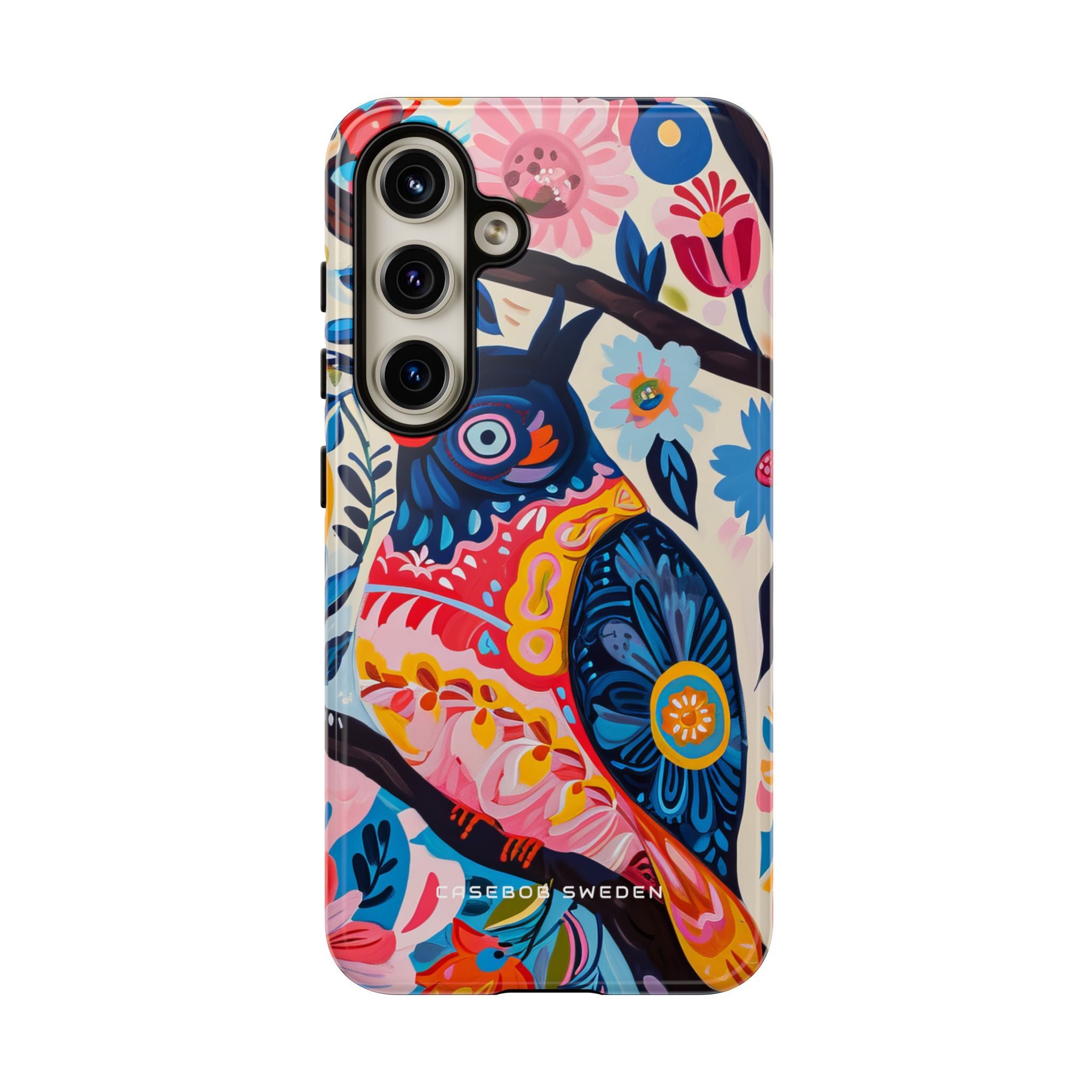 Whimsical Vintage Owl with Floral Charm Samsung S24 - Tough Phone Case