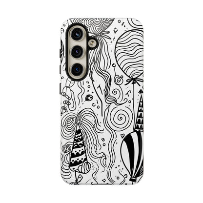 Whimsical Celebration in Black and White - For Samsung S24