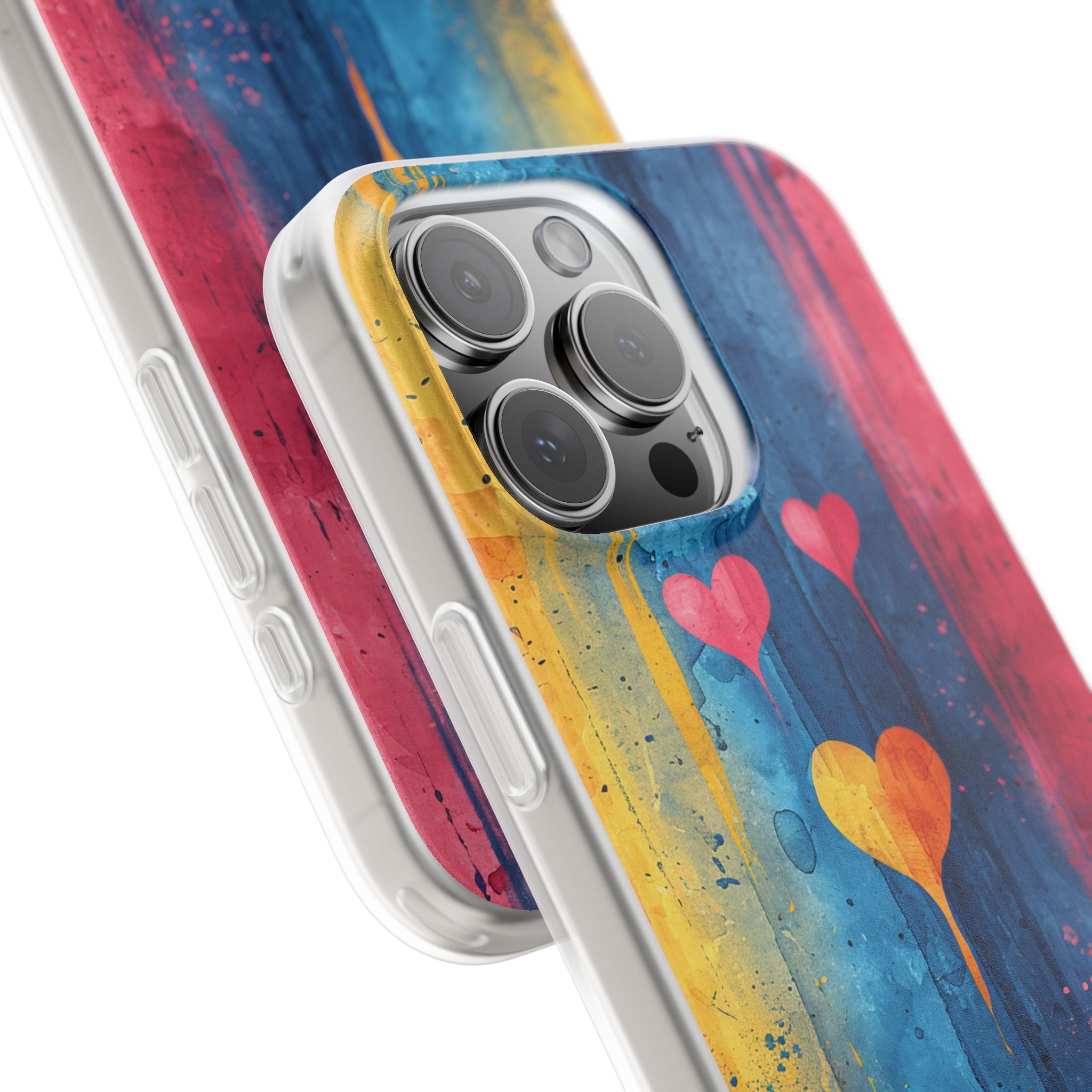 Hearts Watercolor Art - Flexi iPhone 16 Phone Case