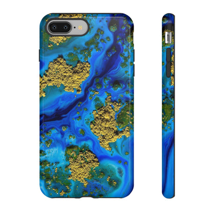 Blue Clear Ocean Ink Art iPhone Case (Protective) iPhone 8 Plus Glossy Phone Case