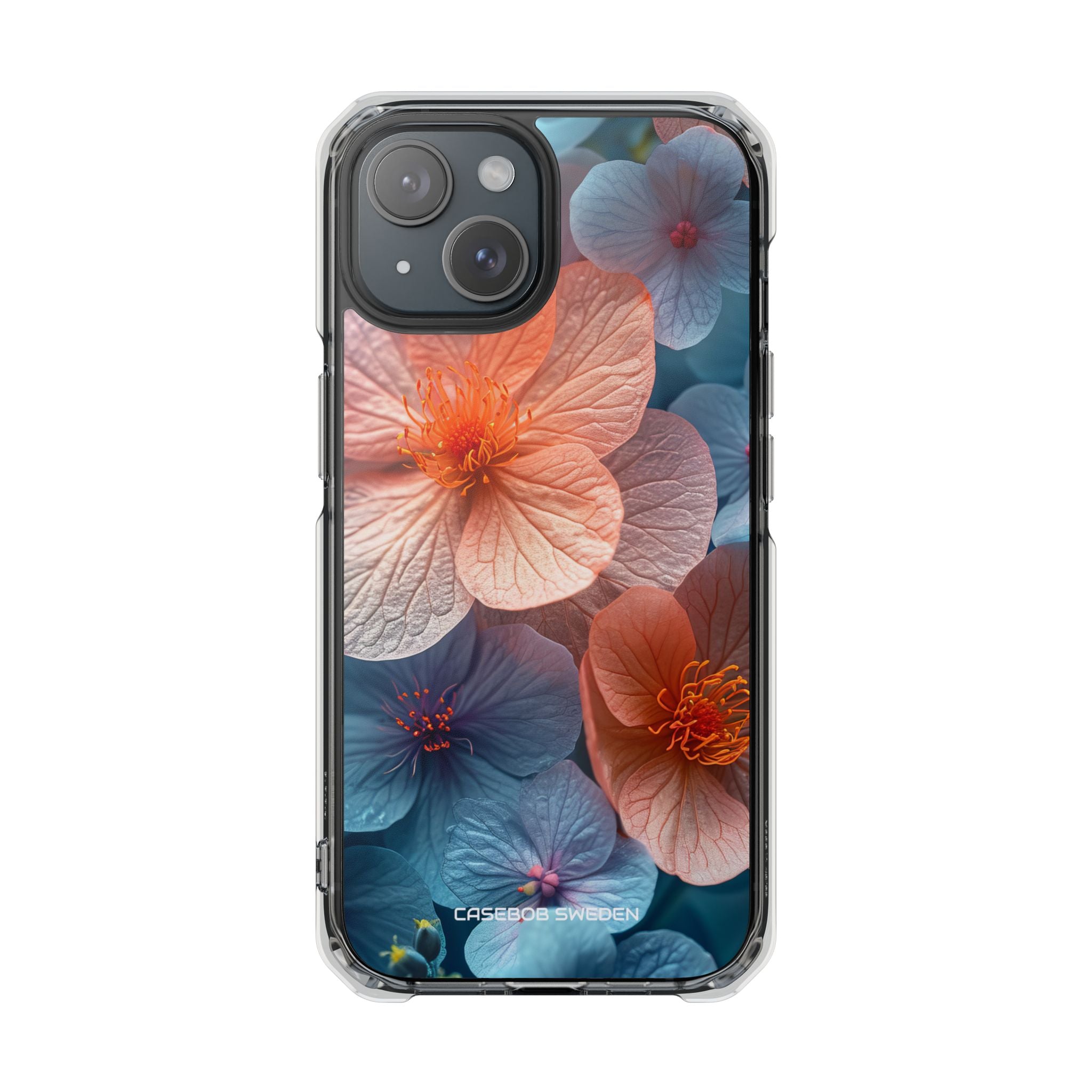 Peach Blossom Serenity - Clear Impact iPhone 15 Phone Case